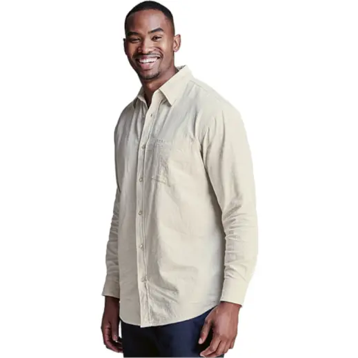 Mens Biodegradable Cotton Lounge Long Sleeve Model Stone